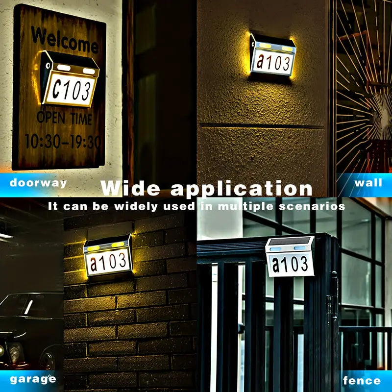 Solar Door Sign Lights for Home and Garden, Waterproof