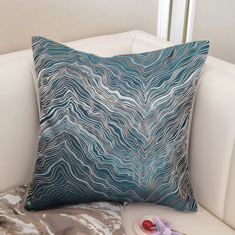 Nordic Velvet Blue Cushion Cover for Home and Garden