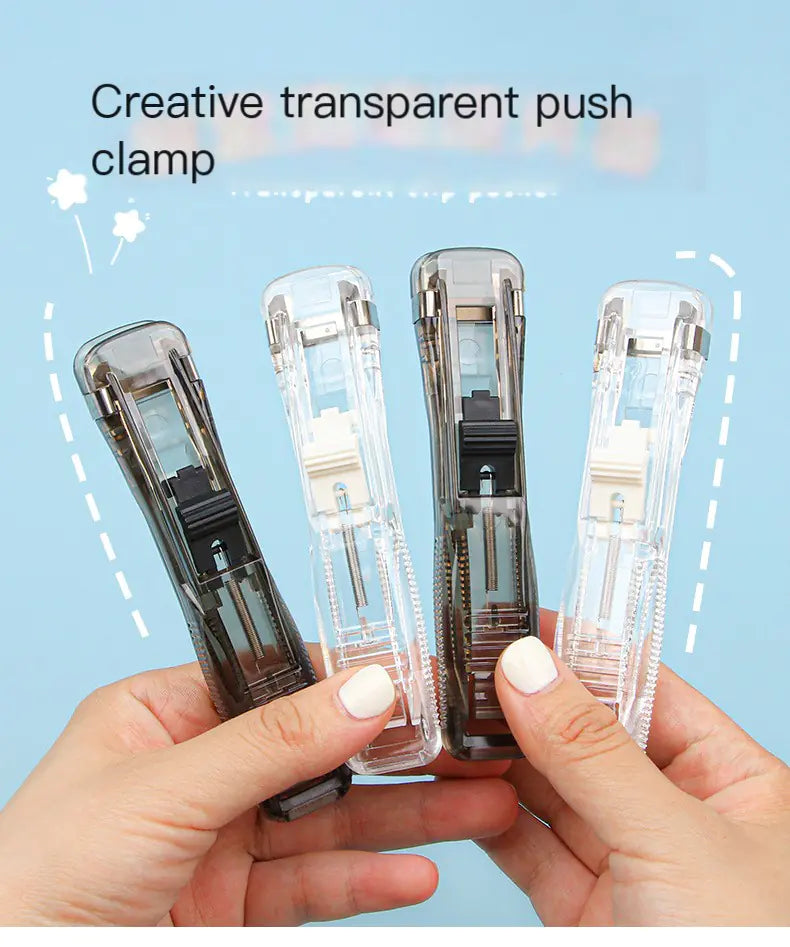 Transparent Plastic Stapler and Office Supplies Set