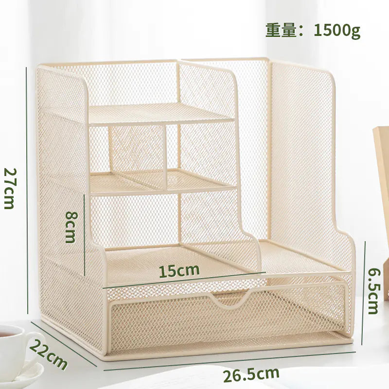 Rose Gold Desktop Organizer for Office Supplies
