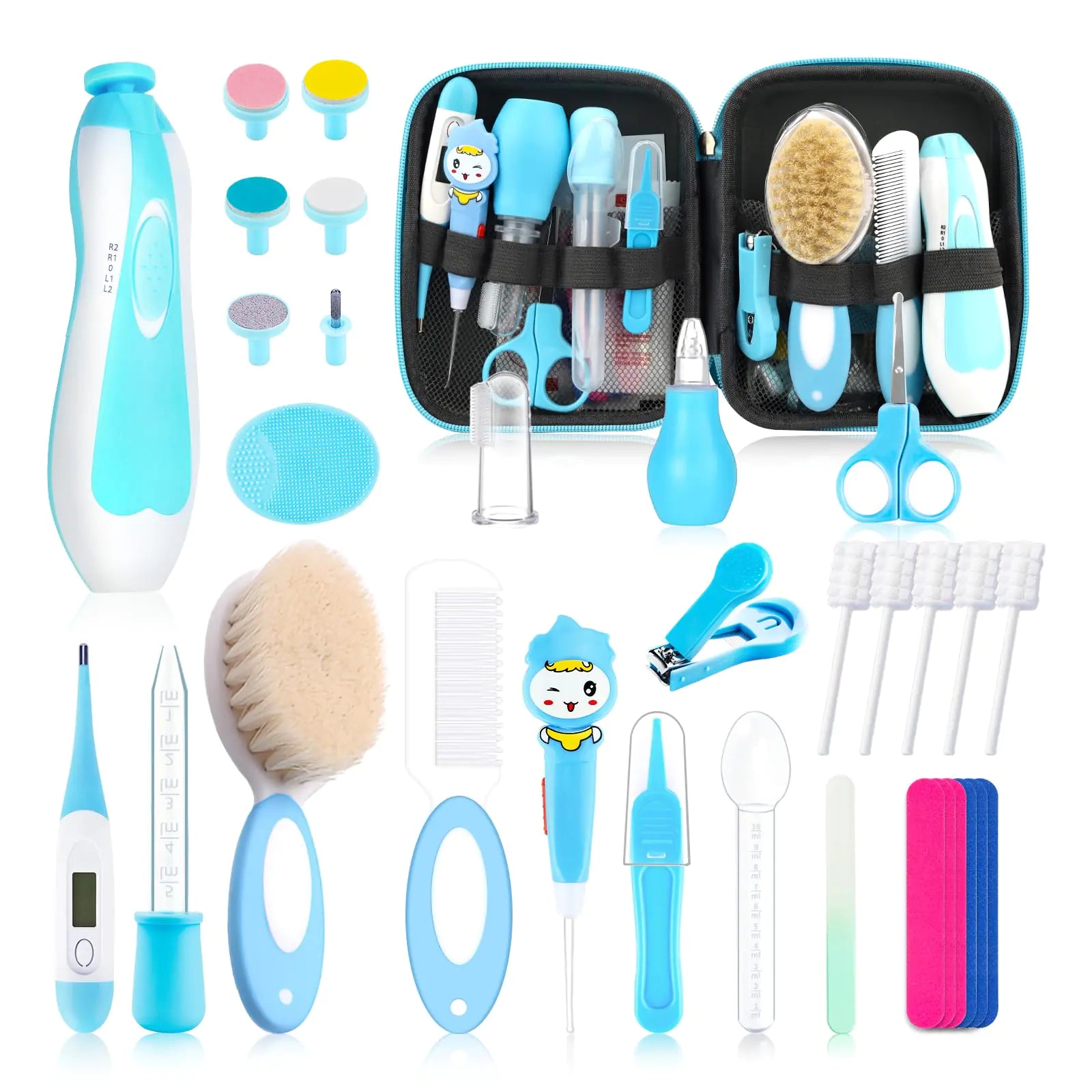 Baby Healthcare and Grooming Kit for Newborn Kids 38PCS Upgraded Safety Baby Care Kit Newborn Nursery Health Care Set Baby Electric Nail Filer Kit Infant Baby Care Products