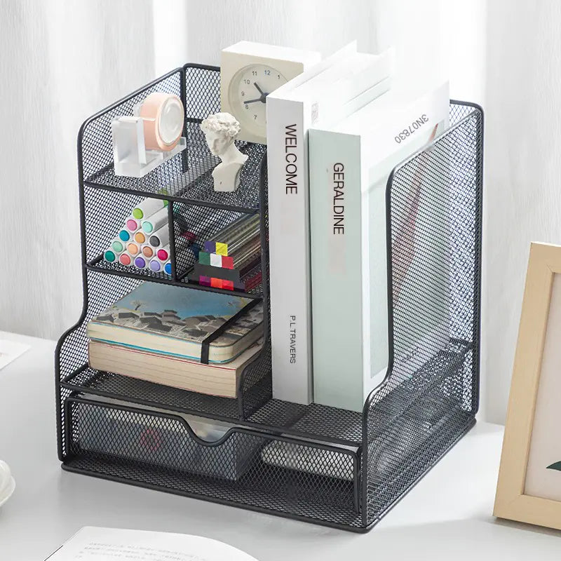 Rose Gold Desktop Organizer for Office Supplies