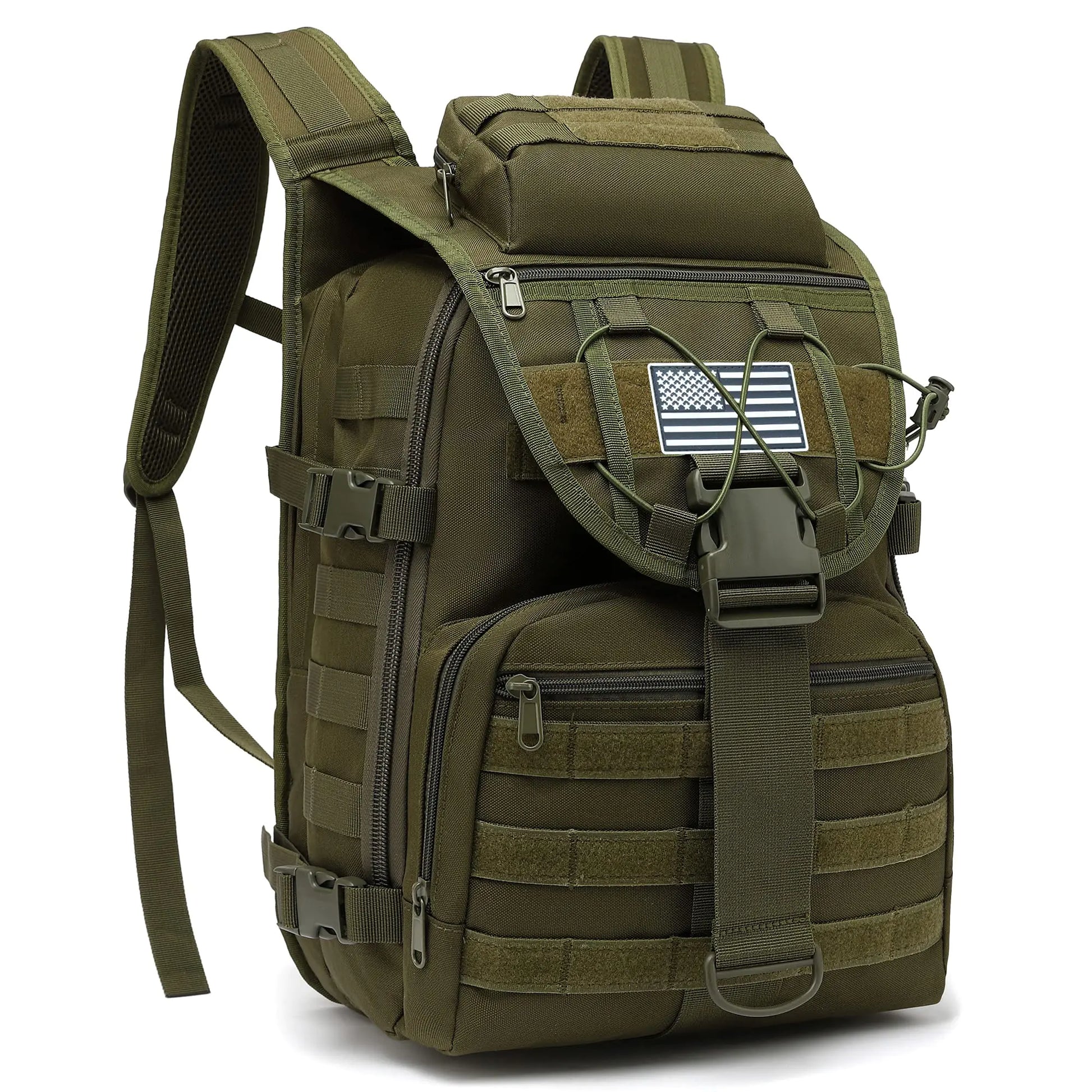 Yusudan Military Tactical Backpack for Men Survival Army Backpacks for Camping Hiking Trekking (Green)