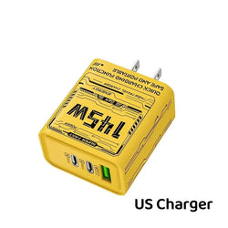 145W 3-Ports Phone Charger Ultra Fast Charging Type-C GaN USB-C QC 3.0 Super Charge Adapter For Huawei iPhone Samsung New